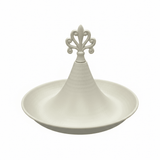 Cream Round Metal Serving Tray with Ornate Finial - 26×18 cm - Al Kabayel Discount CentreCream Round Metal Serving Tray with Ornate Finial - 26×18 cmServing TraysAKDCAl Kabayel Discount Centre