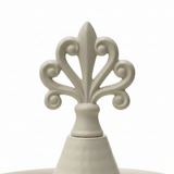 Cream Round Metal Serving Tray with Ornate Finial - 26×18 cm - Al Kabayel Discount CentreCream Round Metal Serving Tray with Ornate Finial - 26×18 cmServing TraysAKDCAl Kabayel Discount Centre
