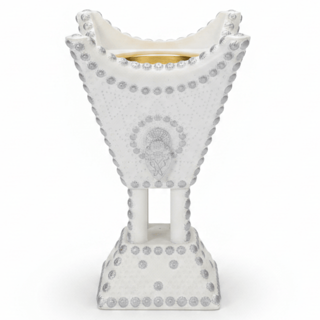 Cream & Silver Chalk Incense Burner | Arabic Majlis Bakhoor Holder | 13×8cm - Al Kabayel Discount CentreCream & Silver Chalk Incense Burner | Arabic Majlis Bakhoor Holder | 13×8cmIncense burnerAKDCAl Kabayel Discount Centre