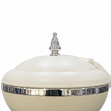 Cream & Silver Metal Footed Candy Bowl with Lid - 20×20 cm - Al Kabayel Discount CentreCream & Silver Metal Footed Candy Bowl with Lid - 20×20 cmBowlsAKDCAl Kabayel Discount Centre