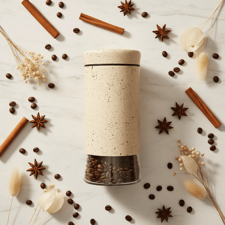 Cream Speckled Metal & Glass Canister — 1 Litre | Airtight Storage Jar - Al Kabayel Discount CentreCream Speckled Metal & Glass Canister — 1 Litre | Airtight Storage JarJars & Food SaversAKDCAl Kabayel Discount Centre