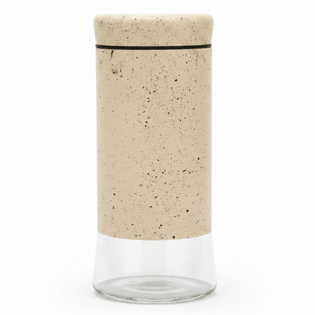 Cream Speckled Metal & Glass Canister — 1 Litre | Airtight Storage Jar - Al Kabayel Discount CentreCream Speckled Metal & Glass Canister — 1 Litre | Airtight Storage JarJars & Food SaversAKDCAl Kabayel Discount Centre
