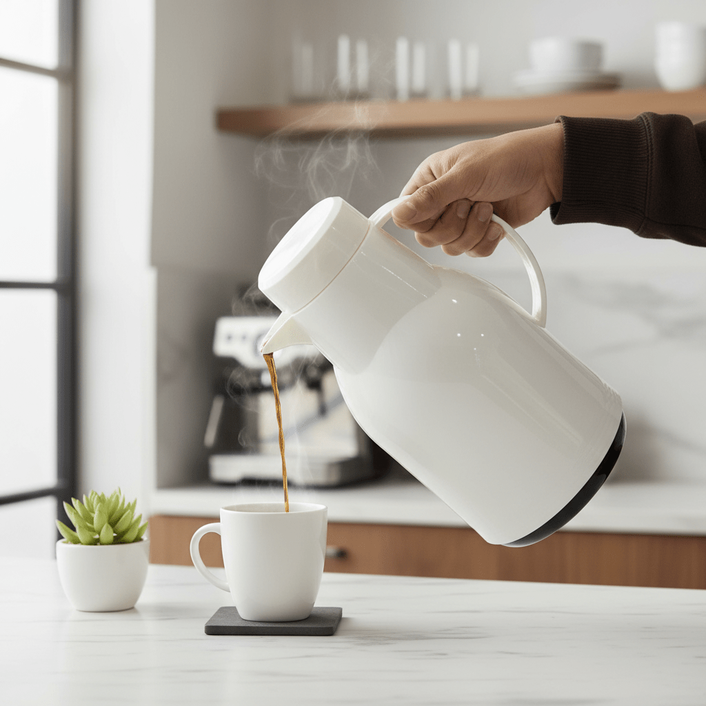 Cream Vacuum Flask – 1 Litre - Al Kabayel Discount CentreCream Vacuum Flask – 1 LitreThermosAKDCAl Kabayel Discount Centre
