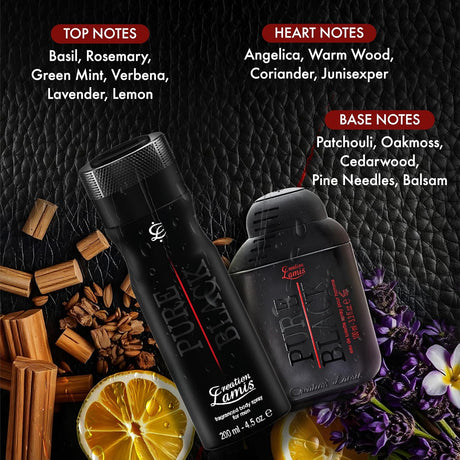 Creation Lamis Pure Black 2pcs Perfume Gift Set, 100ml EDT + 200ml Fragranced Body Spray for Men - Al Kabayel Discount CentreCreation Lamis Pure Black 2pcs Perfume Gift Set, 100ml EDT + 200ml Fragranced Body Spray for MenPerfumesCREATION LAMISAl Kabayel Discount Centre