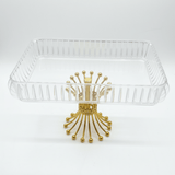 Crystal Acrylic Rectangle Candy Tray with Luxury Gold Metal Pedestal Stand | 32×21cm - Al Kabayel Discount CentreCrystal Acrylic Rectangle Candy Tray with Luxury Gold Metal Pedestal Stand | 32×21cmServing TraysAKDCAl Kabayel Discount Centre