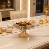 Crystal Acrylic Square Candy Tray with Gold Starburst Pedestal Base — 22×22cm - Al Kabayel Discount CentreCrystal Acrylic Square Candy Tray with Gold Starburst Pedestal Base — 22×22cmServing TraysAKDCAl Kabayel Discount Centre