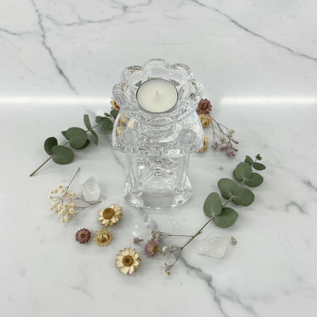 Crystal Candle Holder 15cm | Tiered Glass Candle Burner | Luxury Home Décor - Al Kabayel Discount CentreCrystal Candle Holder 15cm | Tiered Glass Candle Burner | Luxury Home DécorHome Décor AccentsAKDCAl Kabayel Discount Centre