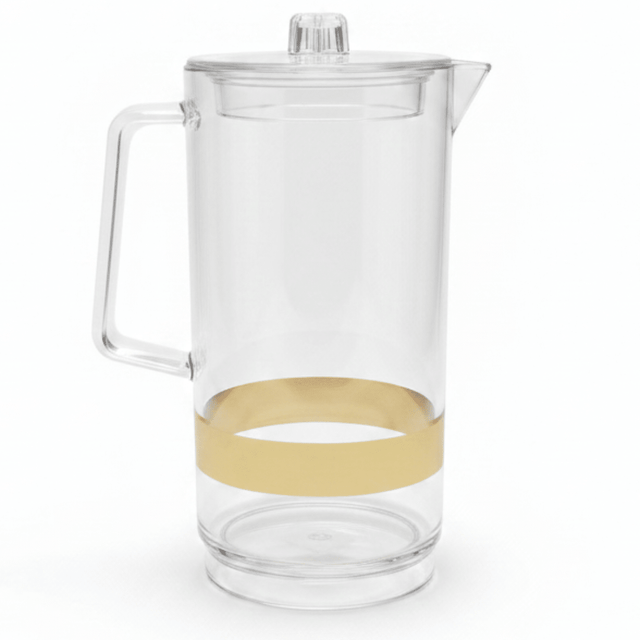 Crystal Clear Acrylic Jug with Gold Band — 1.5 Litre - Al Kabayel Discount CentreCrystal Clear Acrylic Jug with Gold Band — 1.5 LitreJugsAKDCAl Kabayel Discount Centre