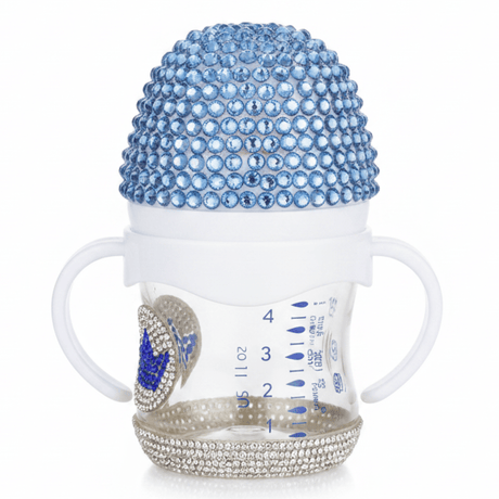 Crystal Crown Baby Glass Feeding Bottle – 120ml | Blue Diamond Edition - Al Kabayel Discount CentreCrystal Crown Baby Glass Feeding Bottle – 120ml | Blue Diamond EditionBaby ProductsAKDCAl Kabayel Discount Centre