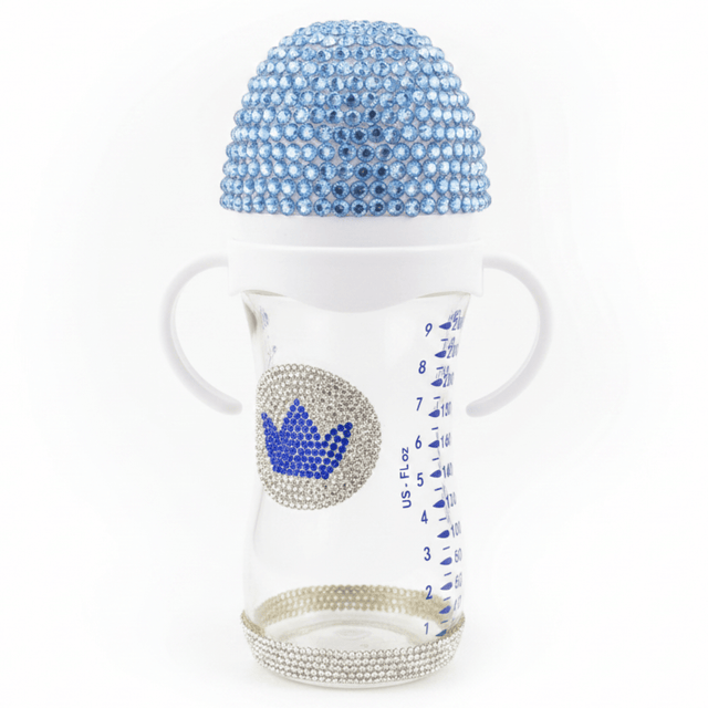 Crystal Crown Baby Glass Feeding Bottle – 240ml | Blue Diamond Edition - Al Kabayel Discount CentreCrystal Crown Baby Glass Feeding Bottle – 240ml | Blue Diamond EditionBaby ProductsAKDCAl Kabayel Discount Centre