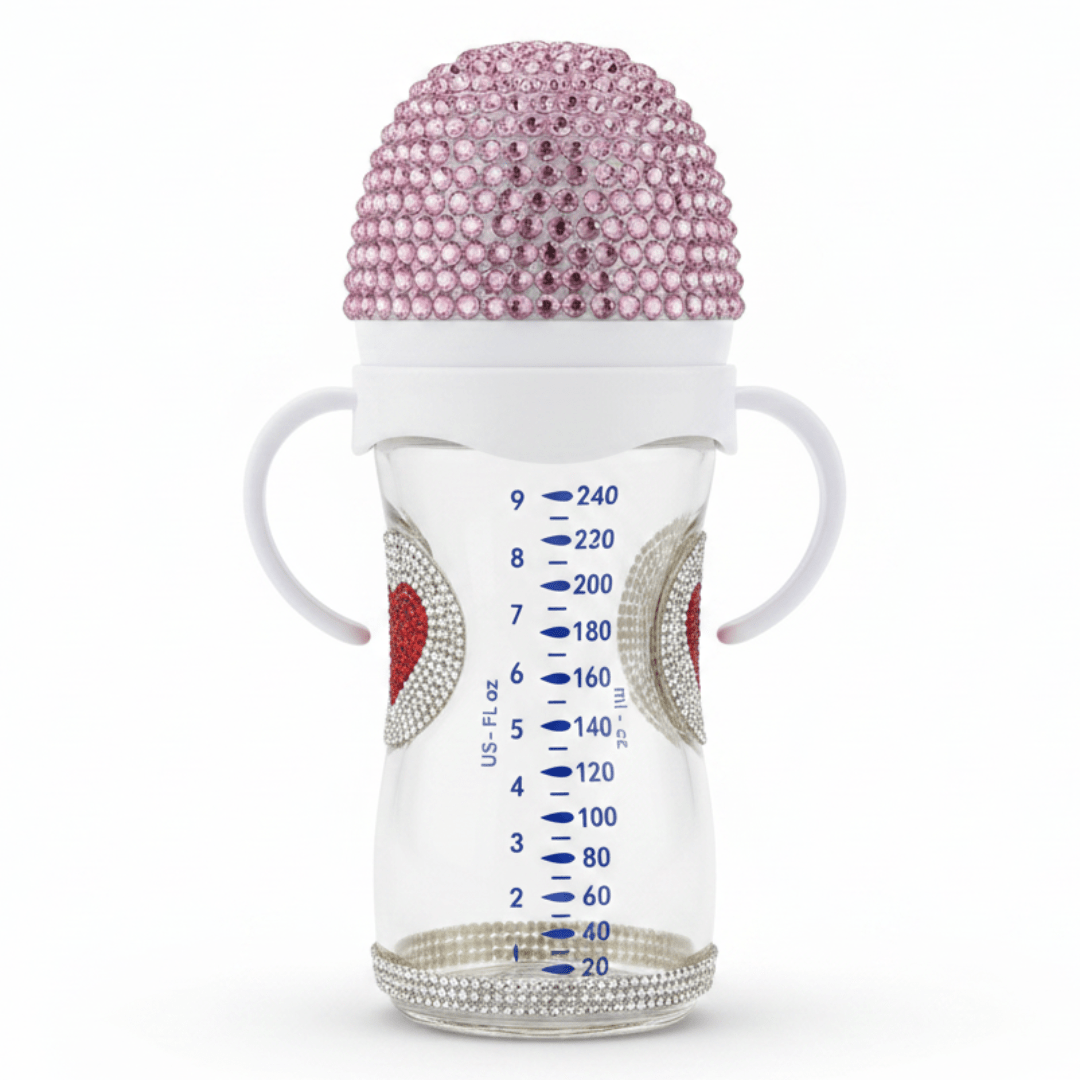 Crystal Crown Baby Glass Feeding Bottle – 240ml | Pink Diamond Edition - Al Kabayel Discount CentreCrystal Crown Baby Glass Feeding Bottle – 240ml | Pink Diamond EditionBaby ProductsAKDCAl Kabayel Discount Centre