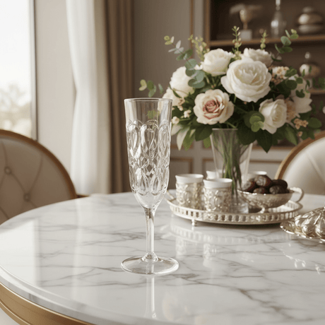 Crystal - Cut Acrylic Champagne Flute | 250ml | Footed Stem Glass - Al Kabayel Discount CentreCrystal - Cut Acrylic Champagne Flute | 250ml | Footed Stem GlassTumblersAKDCAl Kabayel Discount Centre