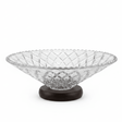 Crystal Diamond-Cut Glass Fruit Bowl with Wooden Base - 25×10 cm - Al Kabayel Discount CentreCrystal Diamond-Cut Glass Fruit Bowl with Wooden Base - 25×10 cmBowlsAKDCAl Kabayel Discount Centre