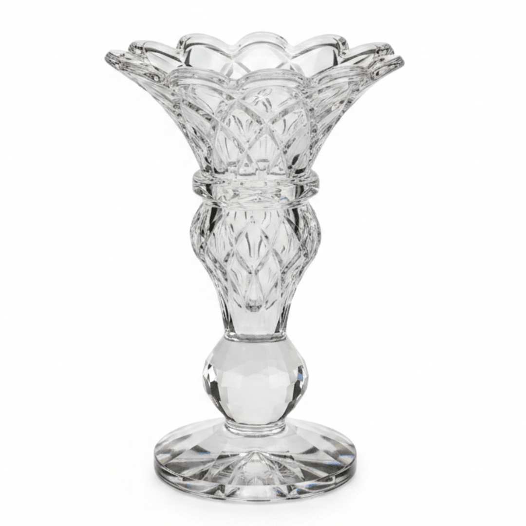 Crystal Flower Vase 16cm – Ornate Cut Glass Centerpiece - Al Kabayel Discount CentreCrystal Flower Vase 16cm – Ornate Cut Glass CenterpieceHome Décor AccentsAKDCAl Kabayel Discount Centre