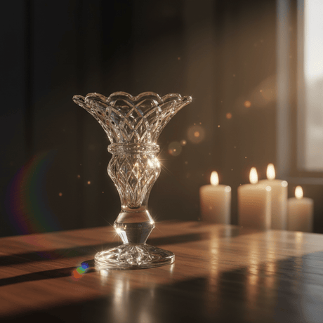 Crystal Flower Vase 16cm – Ornate Cut Glass Centerpiece - Al Kabayel Discount CentreCrystal Flower Vase 16cm – Ornate Cut Glass CenterpieceHome Décor AccentsAKDCAl Kabayel Discount Centre