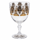 Crystal Glass Footed Stem Glass with Gold & Black Design - 9 x 16 cm - Al Kabayel Discount CentreCrystal Glass Footed Stem Glass with Gold & Black Design - 9 x 16 cmTumblersAKDCAl Kabayel Discount Centre