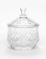 AKDC Crystal Sugar Pot with Lid 250ml, Clear & Transparrent