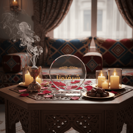 Crystal Glass Table Decor with Gold Arabic Sharaftuna Calligraphy Design - 12.5 x 14 cm - Al Kabayel Discount CentreCrystal Glass Table Decor with Gold Arabic Sharaftuna Calligraphy Design - 12.5 x 14 cmHome Décor AccentsAKDCAl Kabayel Discount Centre
