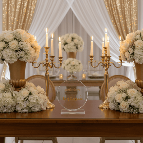 Crystal Glass Table Decor with Gold Arabic Sharaftuna Calligraphy Design - 12.5 x 14 cm - Al Kabayel Discount CentreCrystal Glass Table Decor with Gold Arabic Sharaftuna Calligraphy Design - 12.5 x 14 cmHome Décor AccentsAKDCAl Kabayel Discount Centre