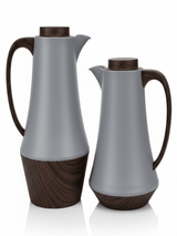 Crystal House Premium Vacuum Flask Set – 2 Pieces (0.6 & 1 Litre), Grey with Dark Wood Finish - Al Kabayel Discount CentreCrystal House Premium Vacuum Flask Set – 2 Pieces (0.6 & 1 Litre), Grey with Dark Wood FinishThermosCRYSTAL HOUSEAl Kabayel Discount Centre