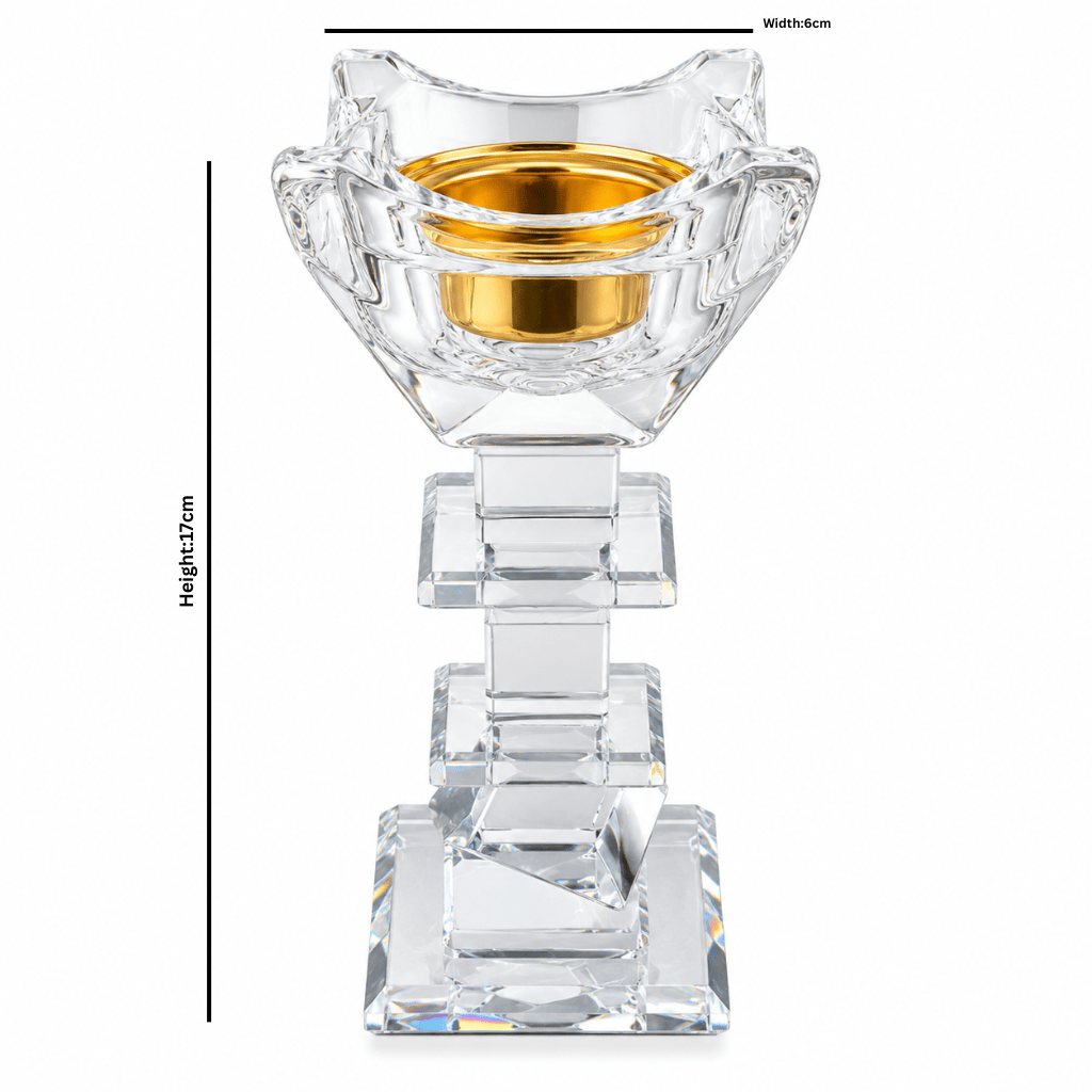 Crystal Incense Burner with Gold Insert - 17 × 6 cm - Al Kabayel Discount CentreCrystal Incense Burner with Gold Insert - 17 × 6 cmIncense BurnersAKDCAl Kabayel Discount Centre
