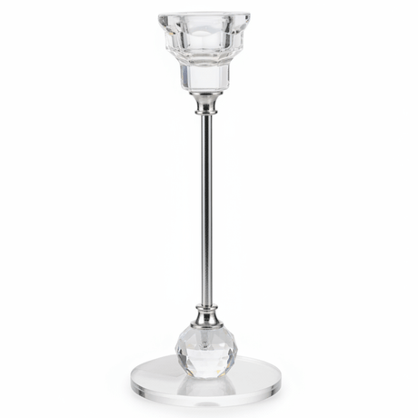 Crystal & Silver Metal Decorative Candle Holder for Elegant Home and Event Styling – 18cm - Al Kabayel Discount CentreCrystal & Silver Metal Decorative Candle Holder for Elegant Home and Event Styling – 18cmHome Décor AccentsAKDCAl Kabayel Discount Centre