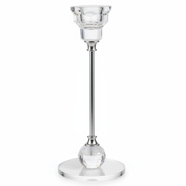 Crystal & Silver Metal Decorative Candle Holder for Elegant Home and Event Styling – 18cm - Al Kabayel Discount CentreCrystal & Silver Metal Decorative Candle Holder for Elegant Home and Event Styling – 18cmHome Décor AccentsAKDCAl Kabayel Discount Centre