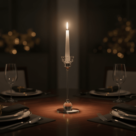 Crystal & Silver Metal Decorative Candle Holder for Elegant Home and Event Styling – 18cm - Al Kabayel Discount CentreCrystal & Silver Metal Decorative Candle Holder for Elegant Home and Event Styling – 18cmHome Décor AccentsAKDCAl Kabayel Discount Centre