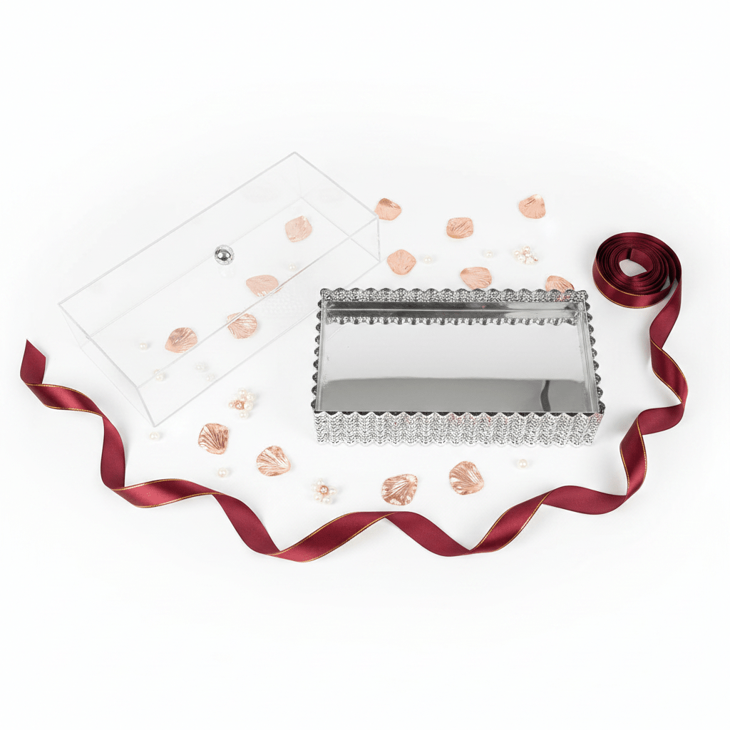CrystalServe Premium Rectangle Silver Snack Serving Tray with Transparent Acrylic Lid – 36 × 16.5 cm - Al Kabayel Discount CentreCrystalServe Premium Rectangle Silver Snack Serving Tray with Transparent Acrylic Lid – 36 × 16.5 cmServing TraysAKDCAl Kabayel Discount Centre