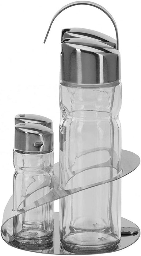 Cuisine Art 4-Piece Cruet Set with Stainless Steel Stand - Al Kabayel Discount CentreCuisine Art 4-Piece Cruet Set with Stainless Steel StandKitchen Utensils & GadgetsCUSINE ARTAl Kabayel Discount Centre