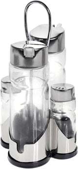 Cuisine Art 5-Piece Condiment Set - Stainless Steel Stand & Lids - Oil, Vinegar & Spice Jars - Al Kabayel Discount CentreCuisine Art 5-Piece Condiment Set - Stainless Steel Stand & Lids - Oil, Vinegar & Spice JarsKitchen Utensils & GadgetsCUSINE ARTAl Kabayel Discount Centre
