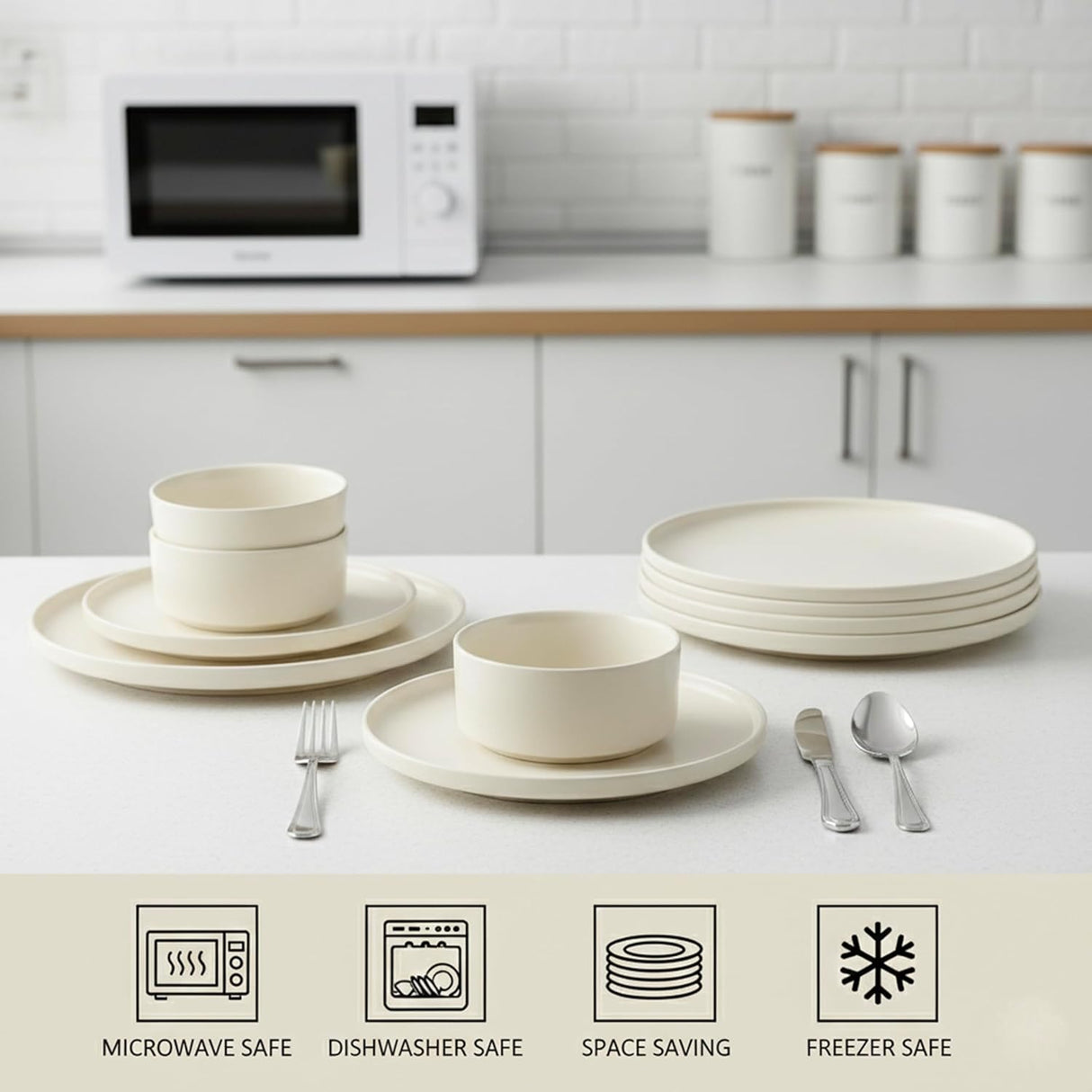 Cuisine Art ADA 12 - Piece Stoneware Crockery Dinner Set - Complete Service for 4 - Includes 28cm Dinner Plates, 21cm Dessert Plates & Bowls - Durable Modern Tableware for Home & Gifting - Al Kabayel Discount CentreCuisine Art ADA 12 - Piece Stoneware Crockery Dinner Set - Complete Service for 4 - Includes 28cm Dinner Plates, 21cm Dessert Plates & Bowls - Durable Modern Tableware for Home & GiftingDinnerware SetsCUISINE ARTAl Kabayel Discount Centre