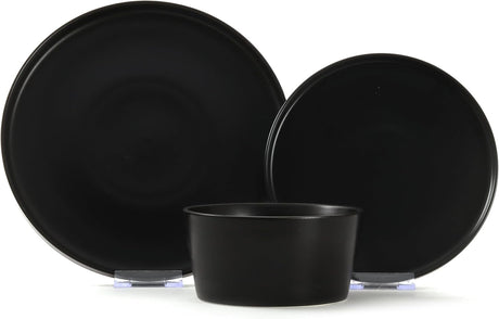 Cuisine Art BOLA 12 - Piece Stoneware Crockery Dinner Set, Black - Modern Service for 4 - Includes Dinner Plates, Dessert Plates & Bowls - Durable Ceramic Tableware for Everyday Dining & Entertaining - Al Kabayel Discount CentreCuisine Art BOLA 12 - Piece Stoneware Crockery Dinner Set, Black - Modern Service for 4 - Includes Dinner Plates, Dessert Plates & Bowls - Durable Ceramic Tableware for Everyday Dining & EntertainingDinnerware SetsCUISINE ARTAl Kabayel Discount Centre