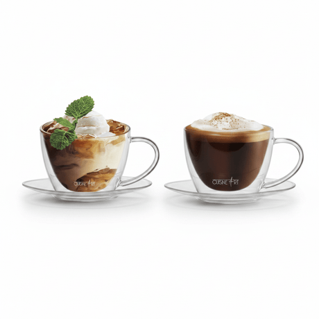 Cuisine Art Double Wall Glass Cup & Saucer Set – 180ml | Pack of 2 - Al Kabayel Discount CentreCuisine Art Double Wall Glass Cup & Saucer Set – 180ml | Pack of 2Tea CupsCUSINE ARTAl Kabayel Discount Centre