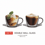 Cuisine Art Double Wall Glass Cup & Saucer Set – 180ml | Pack of 2 - Al Kabayel Discount CentreCuisine Art Double Wall Glass Cup & Saucer Set – 180ml | Pack of 2Tea CupsCUSINE ARTAl Kabayel Discount Centre