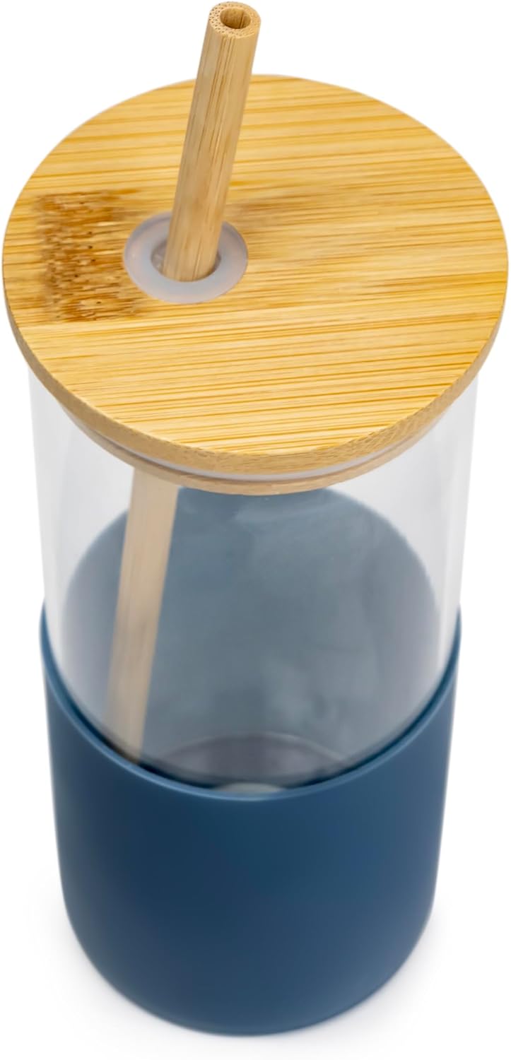 Cuisine Art Moda Glass Bottle Glass Tumbler Glass Water Bottle Straw Silicone Protective Sleeve Bamboo Lid - BPA Free - 350ML - Al Kabayel Discount CentreCuisine Art Moda Glass Bottle Glass Tumbler Glass Water Bottle Straw Silicone Protective Sleeve Bamboo Lid - BPA Free - 350MLWater BottlesCUISINE ARTAl Kabayel Discount Centre