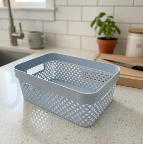 CURVER 11 Litre Plastic Storage Basket – 35x26x13 cm Organizer, Sky Blue Color for Laundry & Home Use - Al Kabayel Discount CentreCURVER 11 Litre Plastic Storage Basket – 35x26x13 cm Organizer, Sky Blue Color for Laundry & Home UseOrganizers & AccessoriesCURVERAl Kabayel Discount Centre