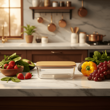 Cusine Art Rectangular Glass Food Container with Premium Bamboo Lid – Stylish Kitchen Storage – 1040 ml Capacity - Al Kabayel Discount CentreCusine Art Rectangular Glass Food Container with Premium Bamboo Lid – Stylish Kitchen Storage – 1040 ml CapacityFood ContainersCUSINE ARTAl Kabayel Discount Centre