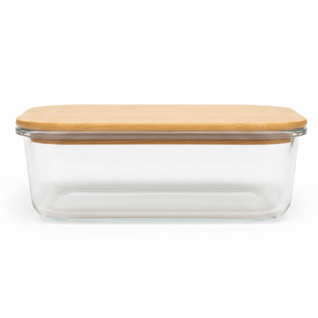 Cusine Art Rectangular Glass Food Container with Premium Bamboo Lid – Stylish Kitchen Storage – 1040 ml Capacity - Al Kabayel Discount CentreCusine Art Rectangular Glass Food Container with Premium Bamboo Lid – Stylish Kitchen Storage – 1040 ml CapacityFood ContainersCUSINE ARTAl Kabayel Discount Centre