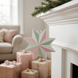 Plastic Christmas Star Hanging Decoration - 10cm