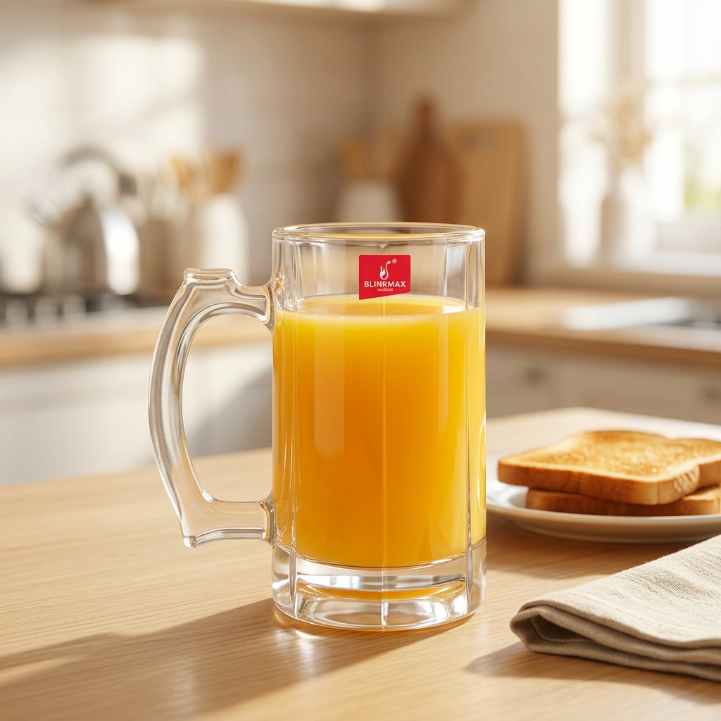 Blinkmax Clear Glass Mug with Handle – 400ml