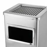 Royalite Steel Dust Bin with Ashtray Silver – 15 Litres