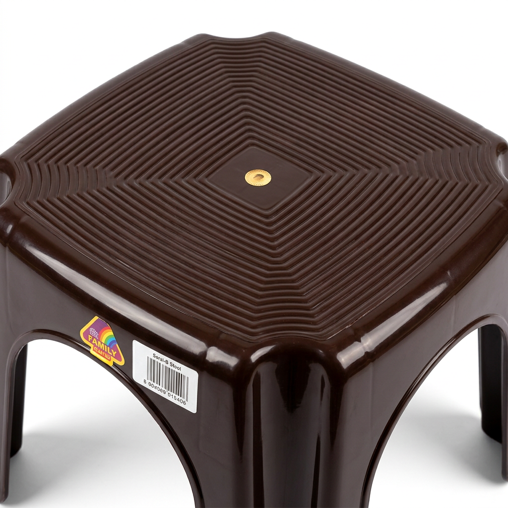 Family Plastic Stool Dark Brown –  20×25cm