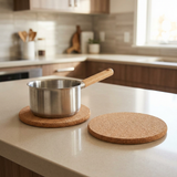 Round Cork Hotpot Holder 2 Piece Set - 16×16cm
