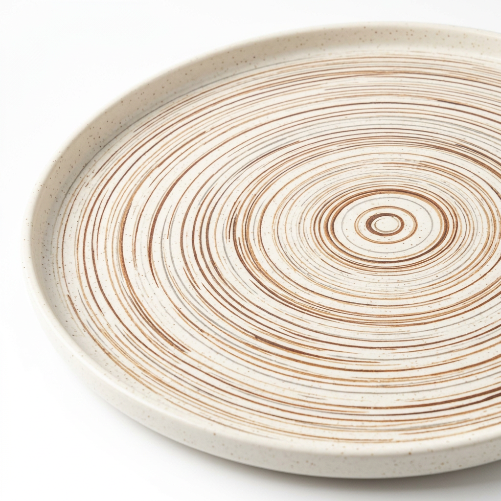 Ceramic Plate Cream Cream and Beige - 31cm