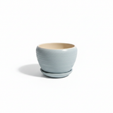 Ceramic Vase with Base Light Blue - 10×12cm