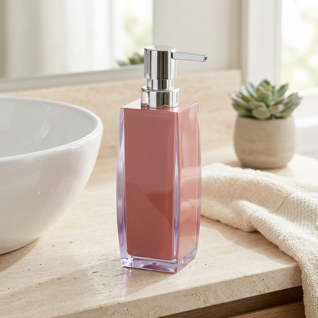 Acrylic Liquid Soap Dispenser Dusty Rose - 400ml