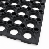 Black Rubber Mat with Open-Hole Design, 100 × 150 cm