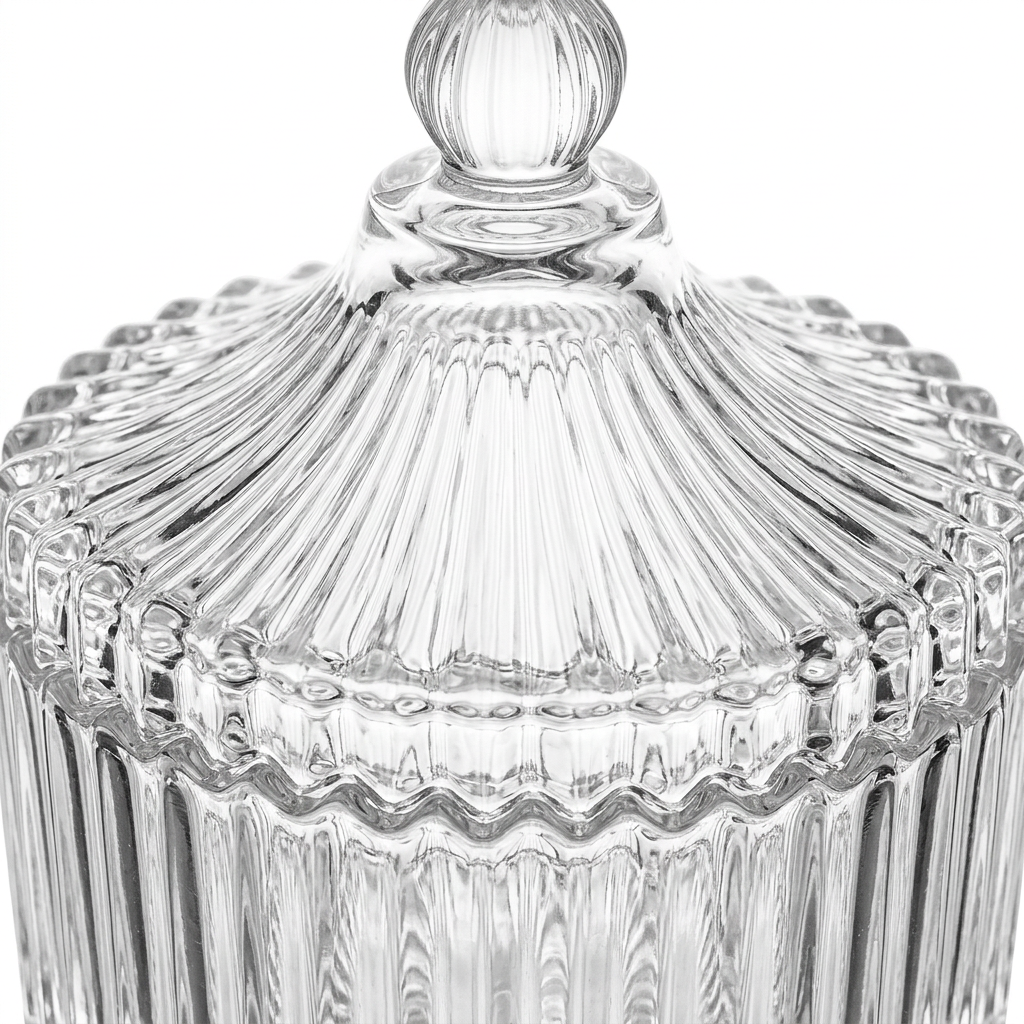 Glass Sugar Pot with Decorative Lid – 6×6cm
