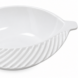 Vague Melamine Leaf Bowl White - 8 Inch